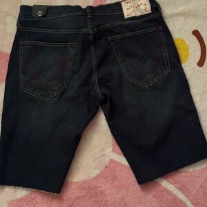 True Religion Men's Black Denim Jean Shorts